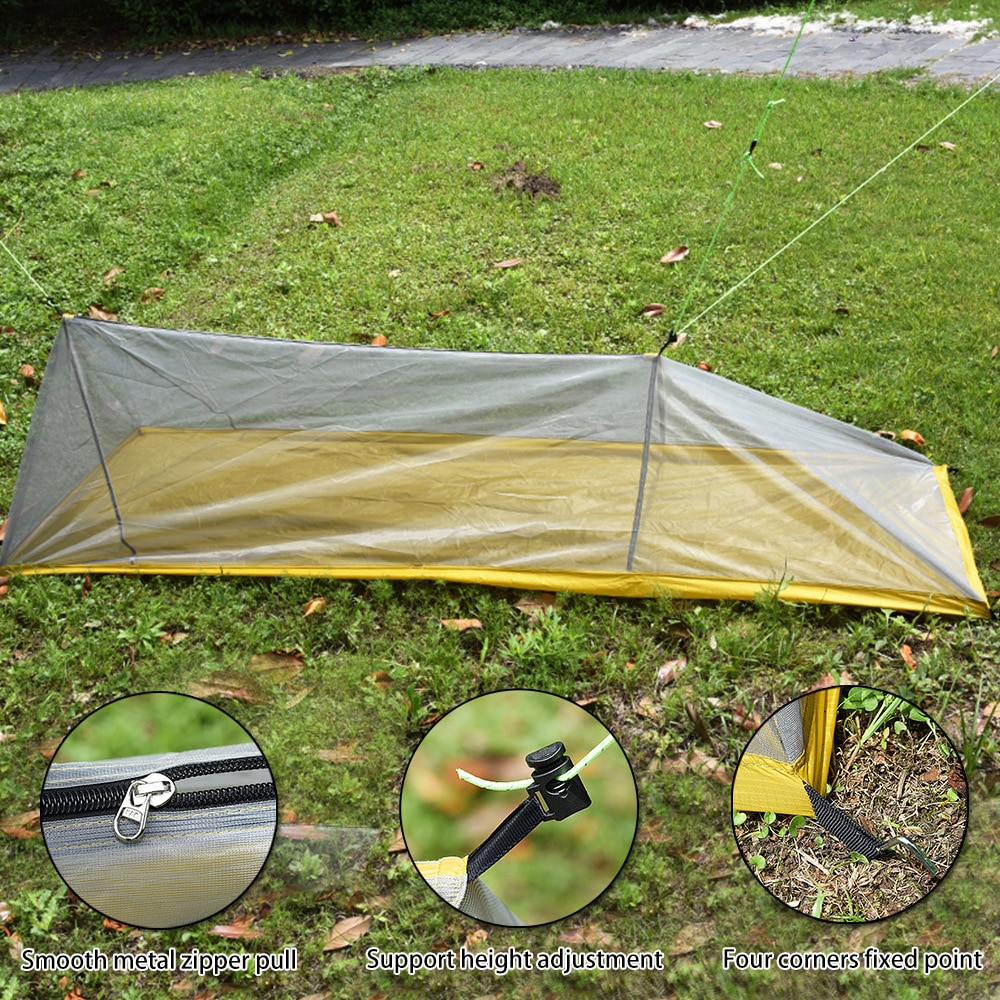 Cheap Goat Tents 260G Ultralight Outdoor Camping Tent Summer 1 Single Person Mesh Tent 4 seasons inner Body Inner Tent Vents mosquito net   
